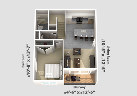 Floor plan for 3 beds, 3 baths, 1396 sqft